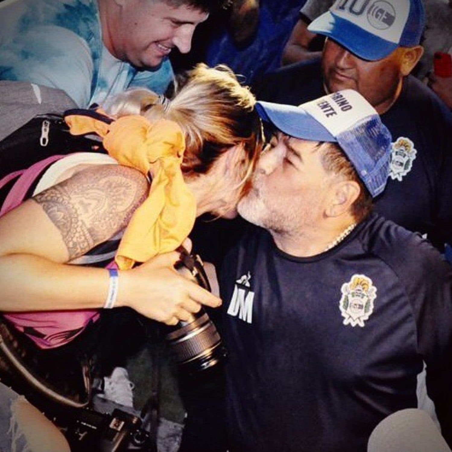 Diego Maradona con Eva Pardo.
