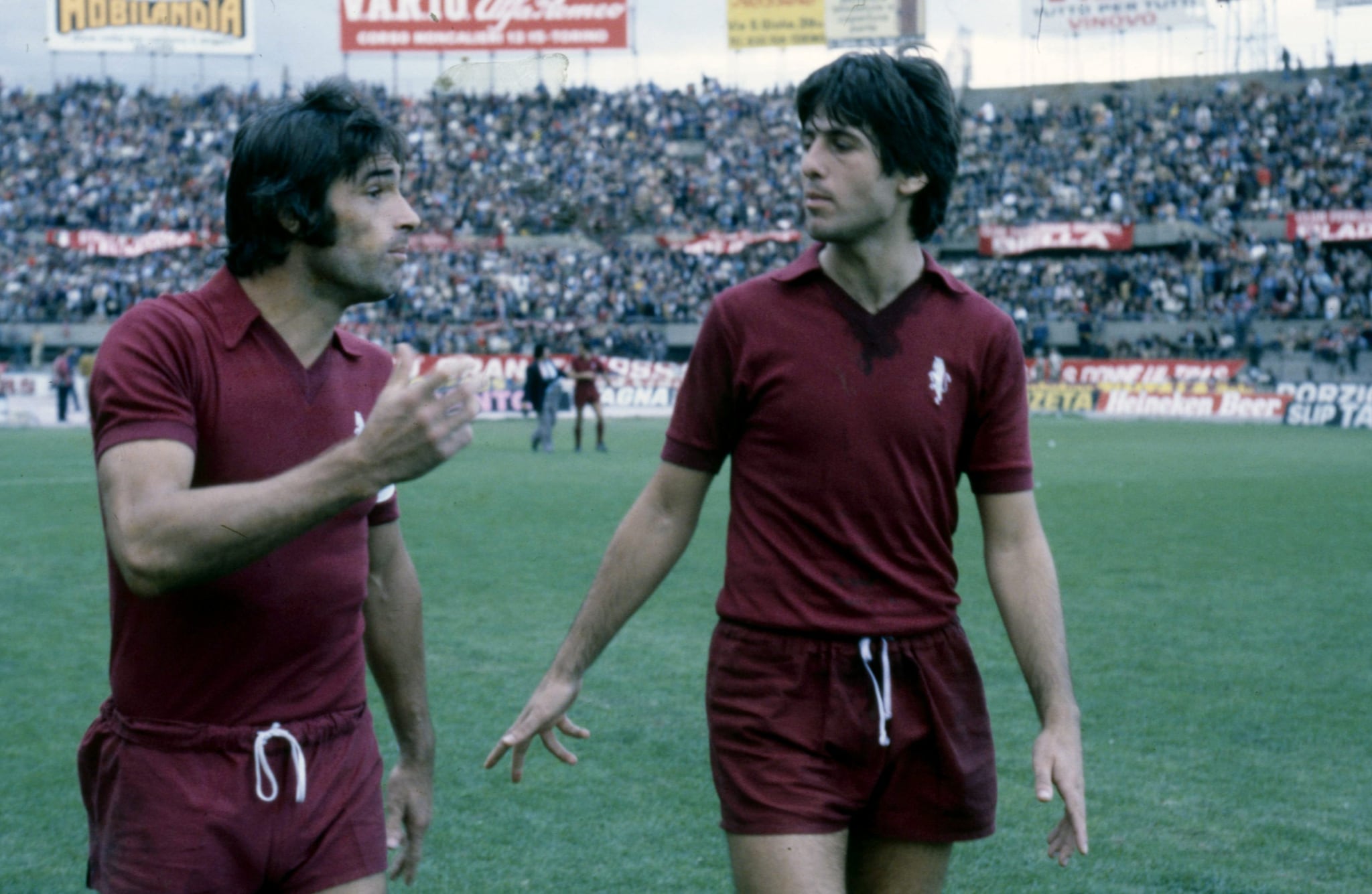 Paolo Pulici e Claudio Onofri durante una fase di una gara del Torino.