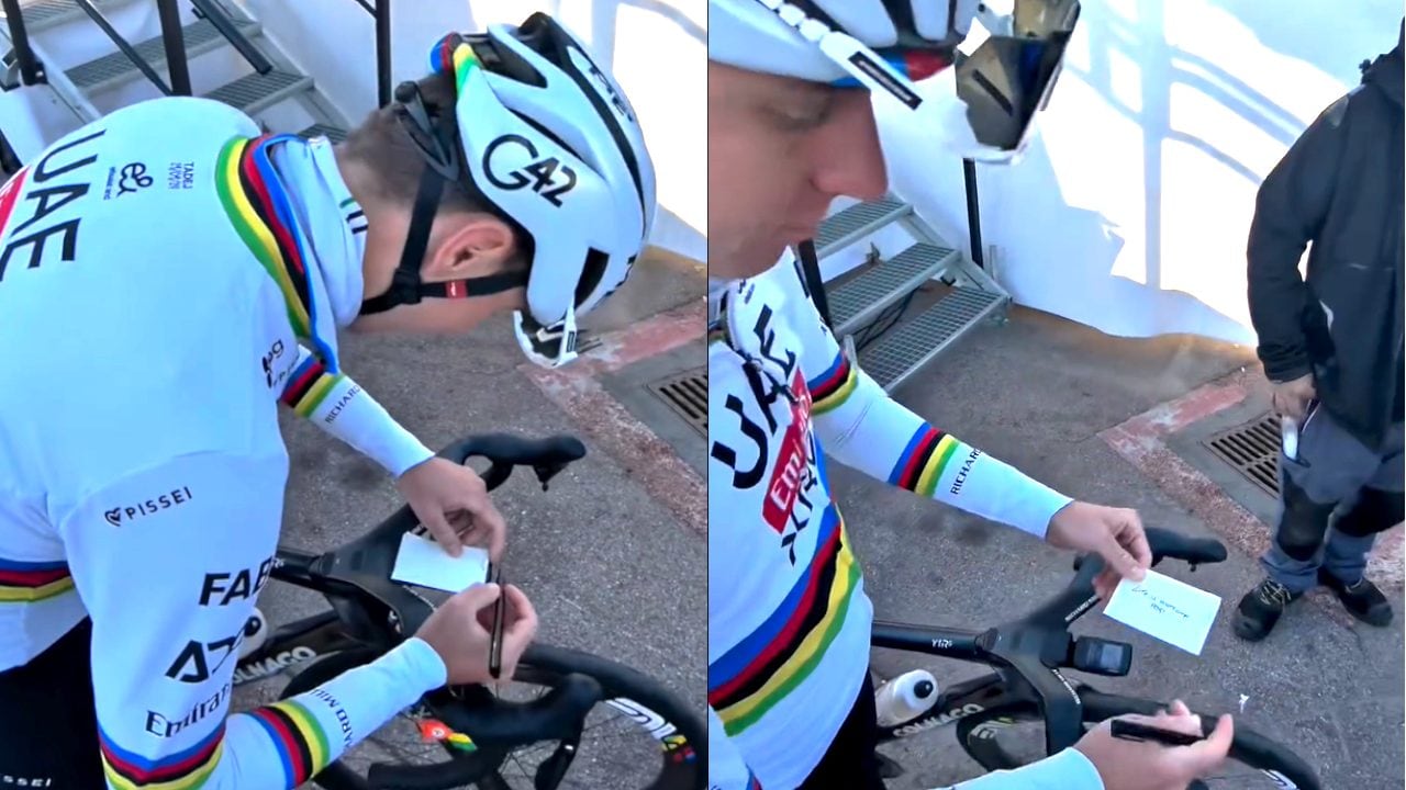 L'assurda richiesta a Pogacar: "Se scrivi qualcosa qui, mi faccio un tattoo". La frase è bellissima