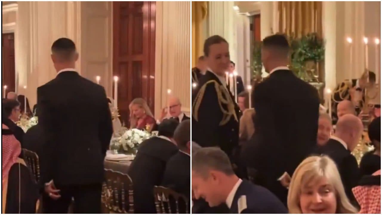Il video surreale di Ronaldo quando entra per cenare da Trump: si guarda intorno, non succede niente