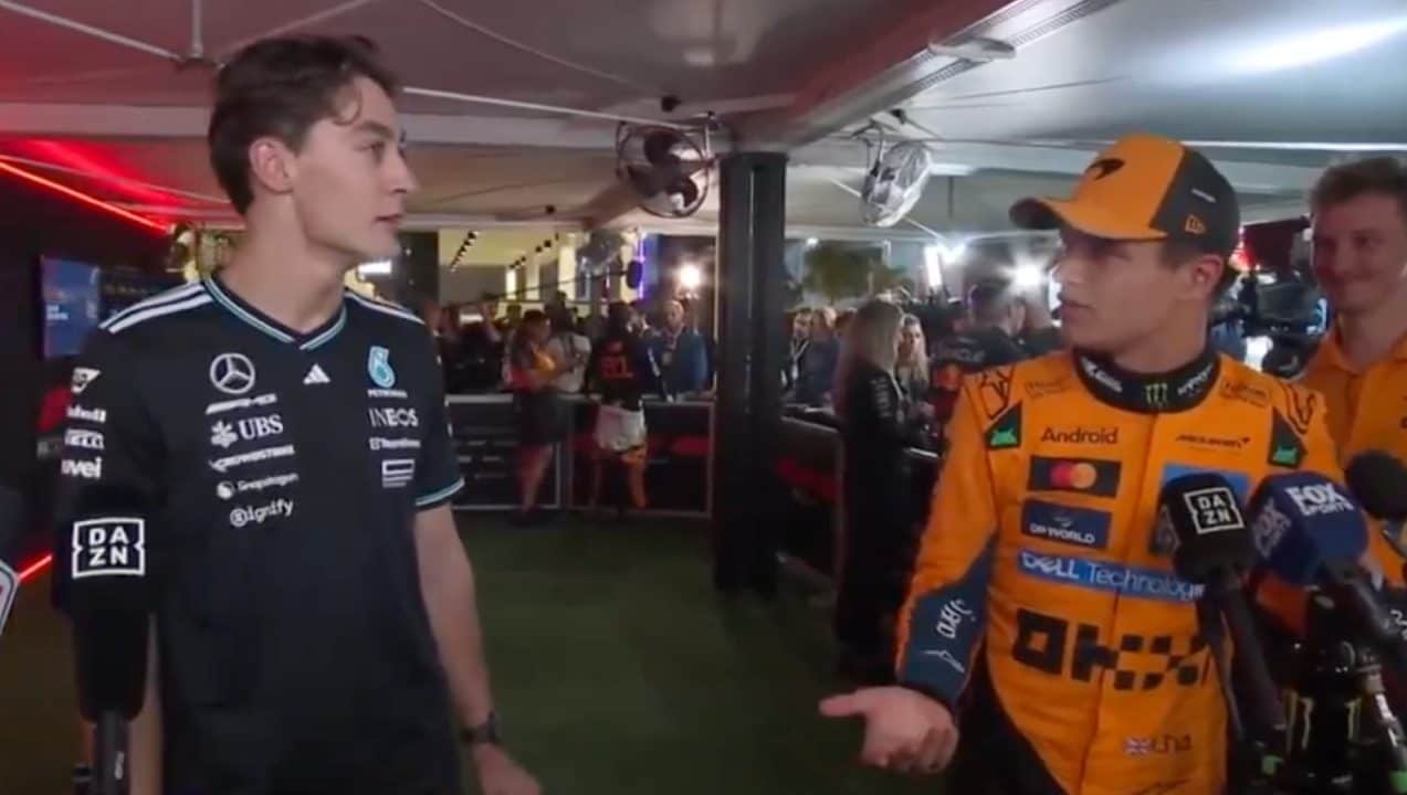 Russell e Norris litigano in diretta: “Dicono che hai dato la colpa a me”, “Tu davvero le credi?”