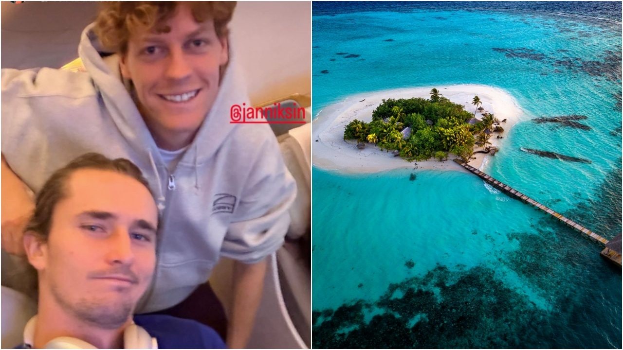 Sinner e Zverev si ritrovano sullo stesso aereo per le Maldive