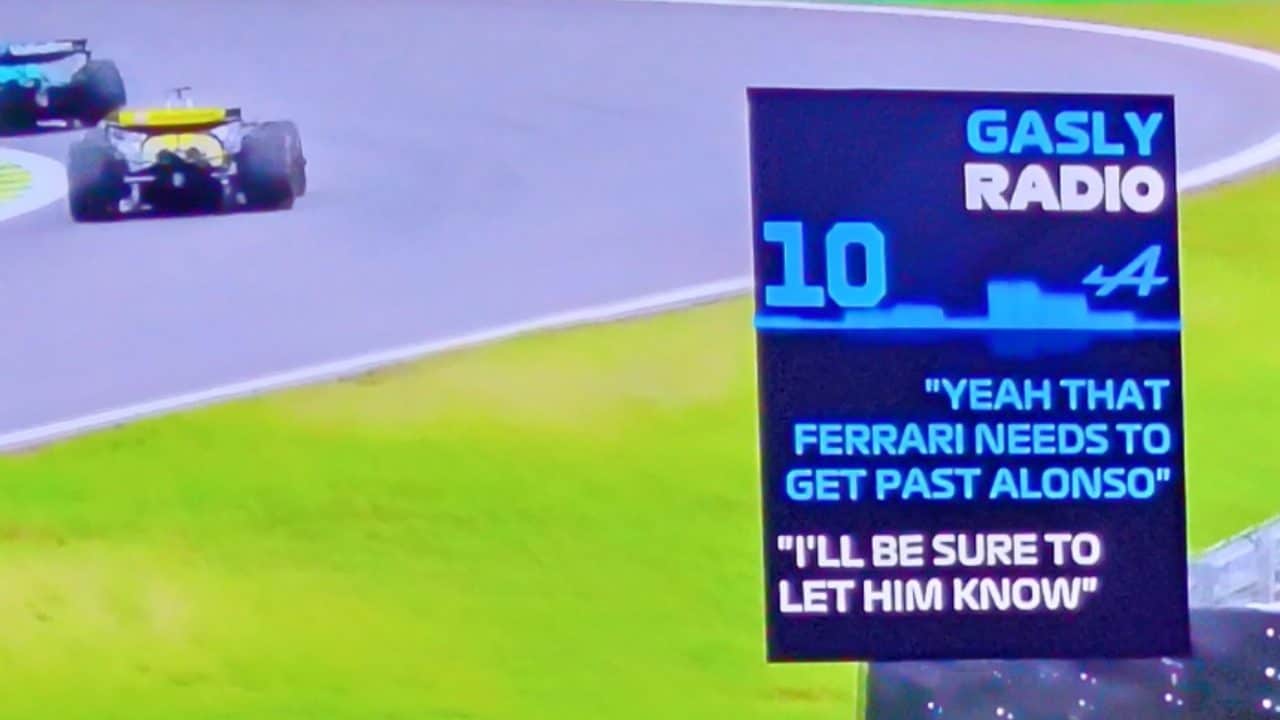 Gasly lotta con Stroll ma nel team radio tira in ballo la Ferrari: "Ha bisogno di passare Alonso"