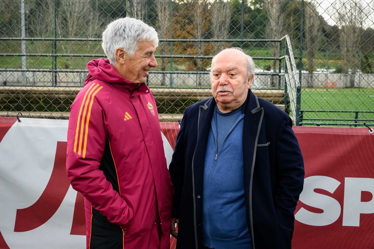 Gssperini con Lino Banfi (foto AS Roma).