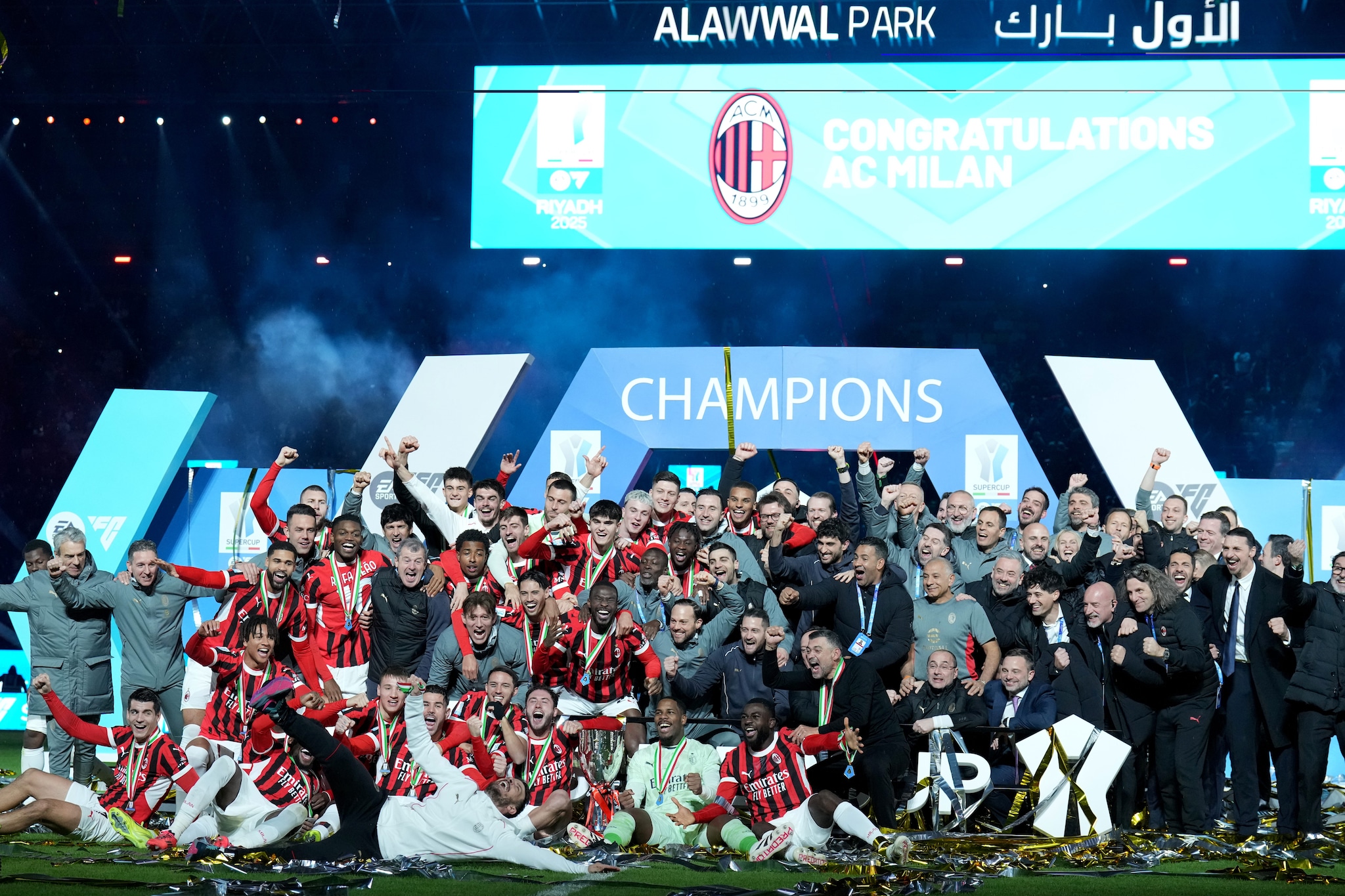 Milan in festa per aver vinto l’ultima edizione di Supercoppa contro l’Inter