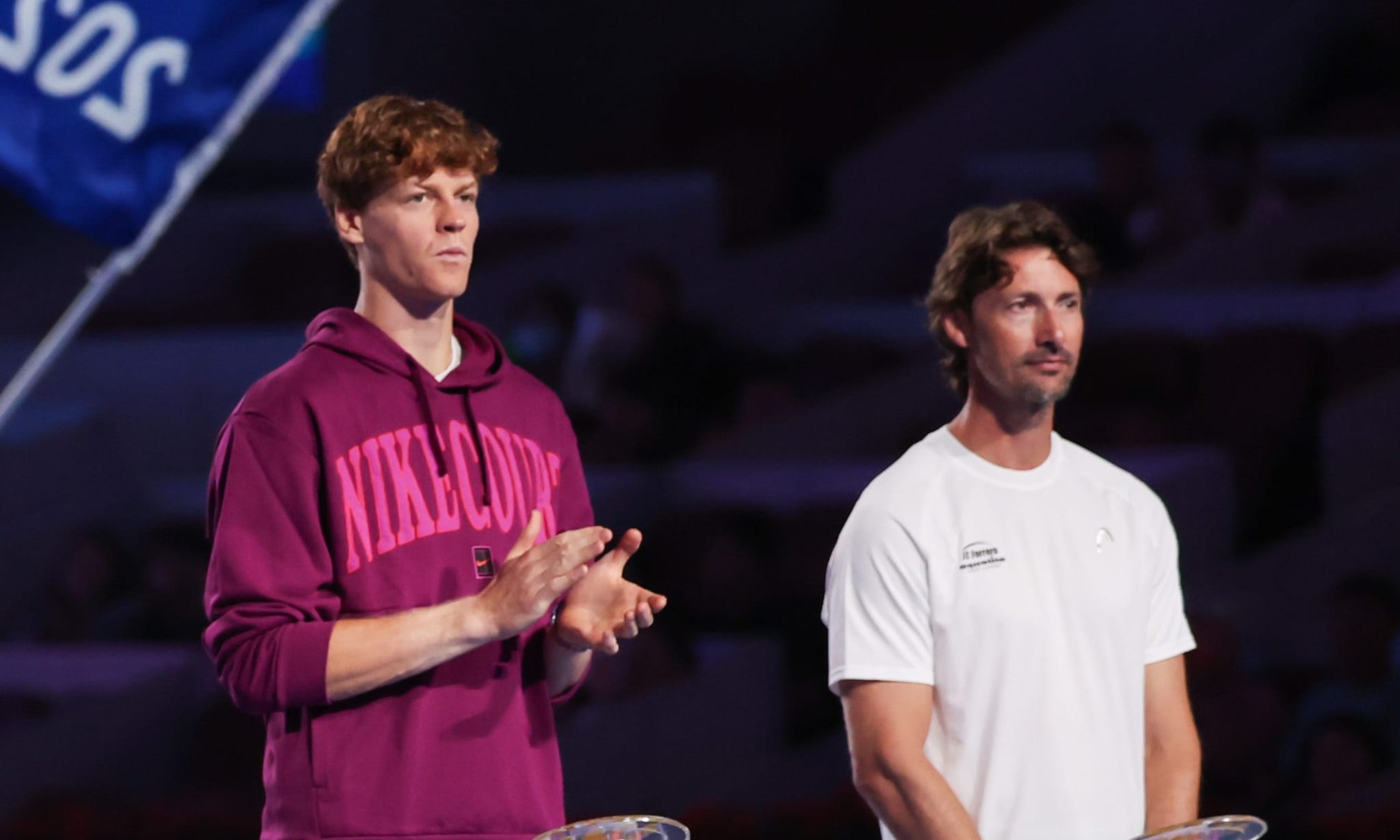 Jannik Sinner e Juan Carlos Ferrero in occasione degli Australian Open 2024