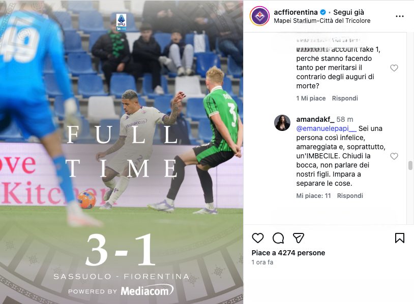 Il commento della moglie di Dodò.