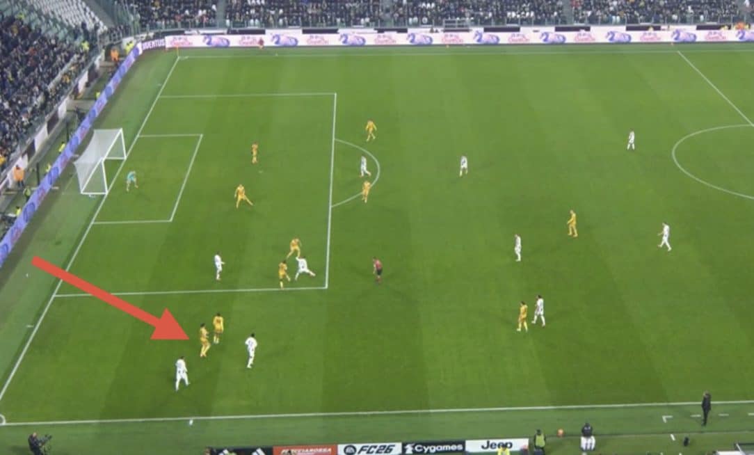 Palma inizialmente scomparso nell’immagine Var