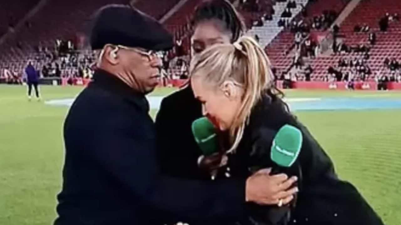 Presentatrice collassa in diretta TV nel pre-partita, interviene Ian Wright: trasmissione sospesa
