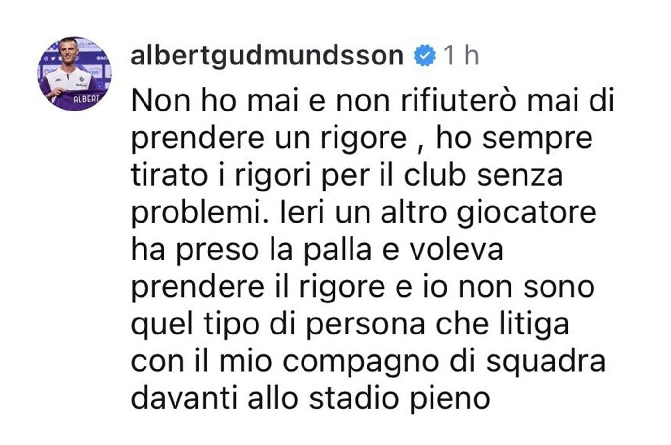 La risposta di Gudmundsson alle parole di Vanoli