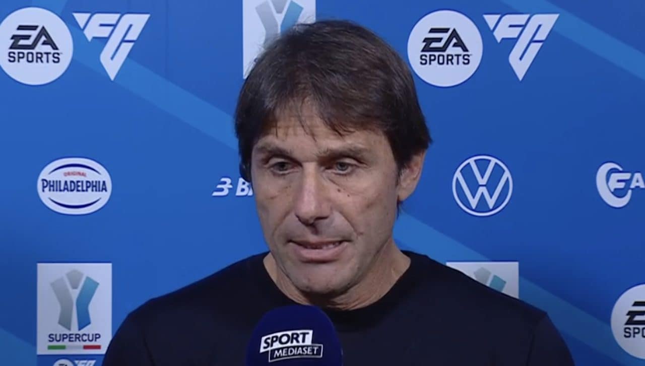 Antonio Conte ricorda a tutti perché il Napoli è in Supercoppa: lo ripete due volte
