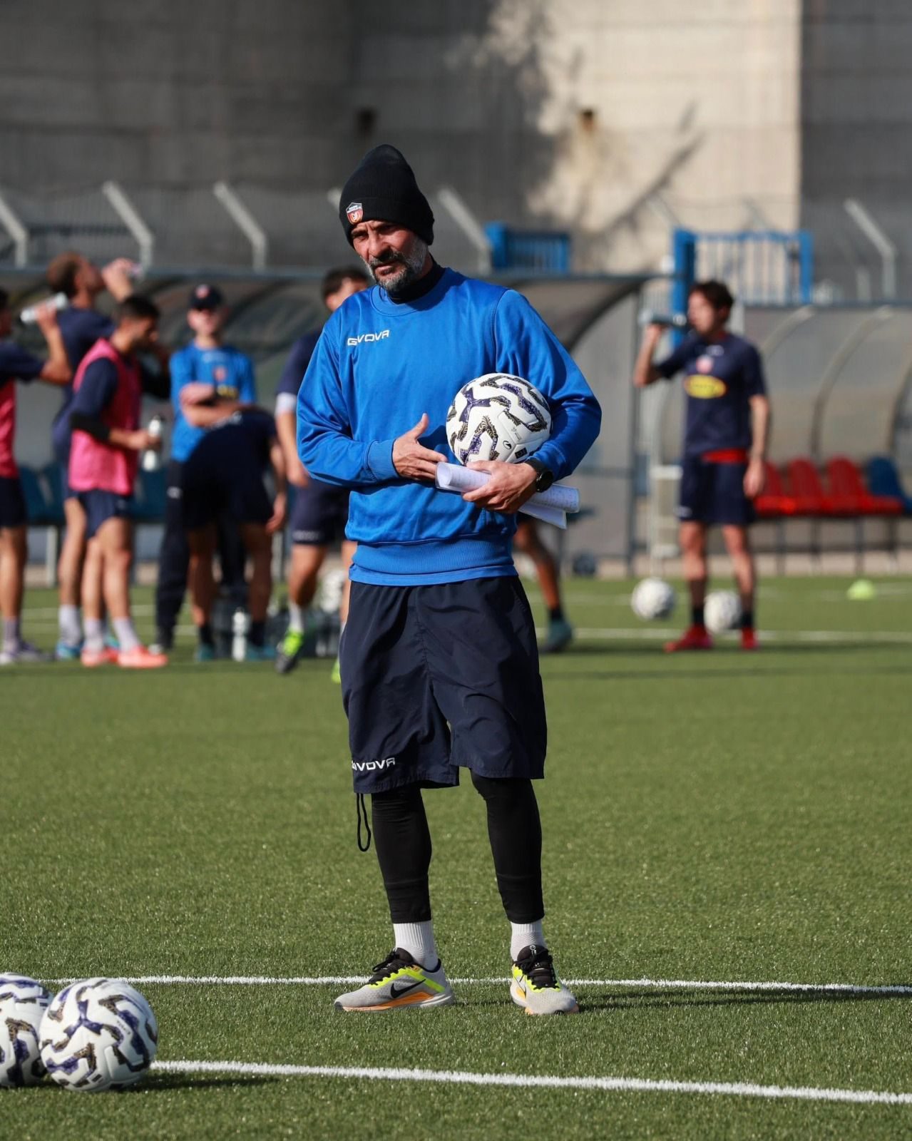 Ginestra durante un allenamento del Guidonia Montecelio.