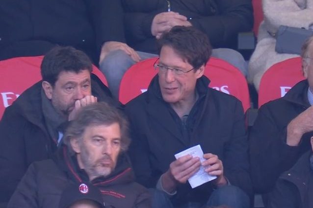 Agnelli in tribuna al Meazza.