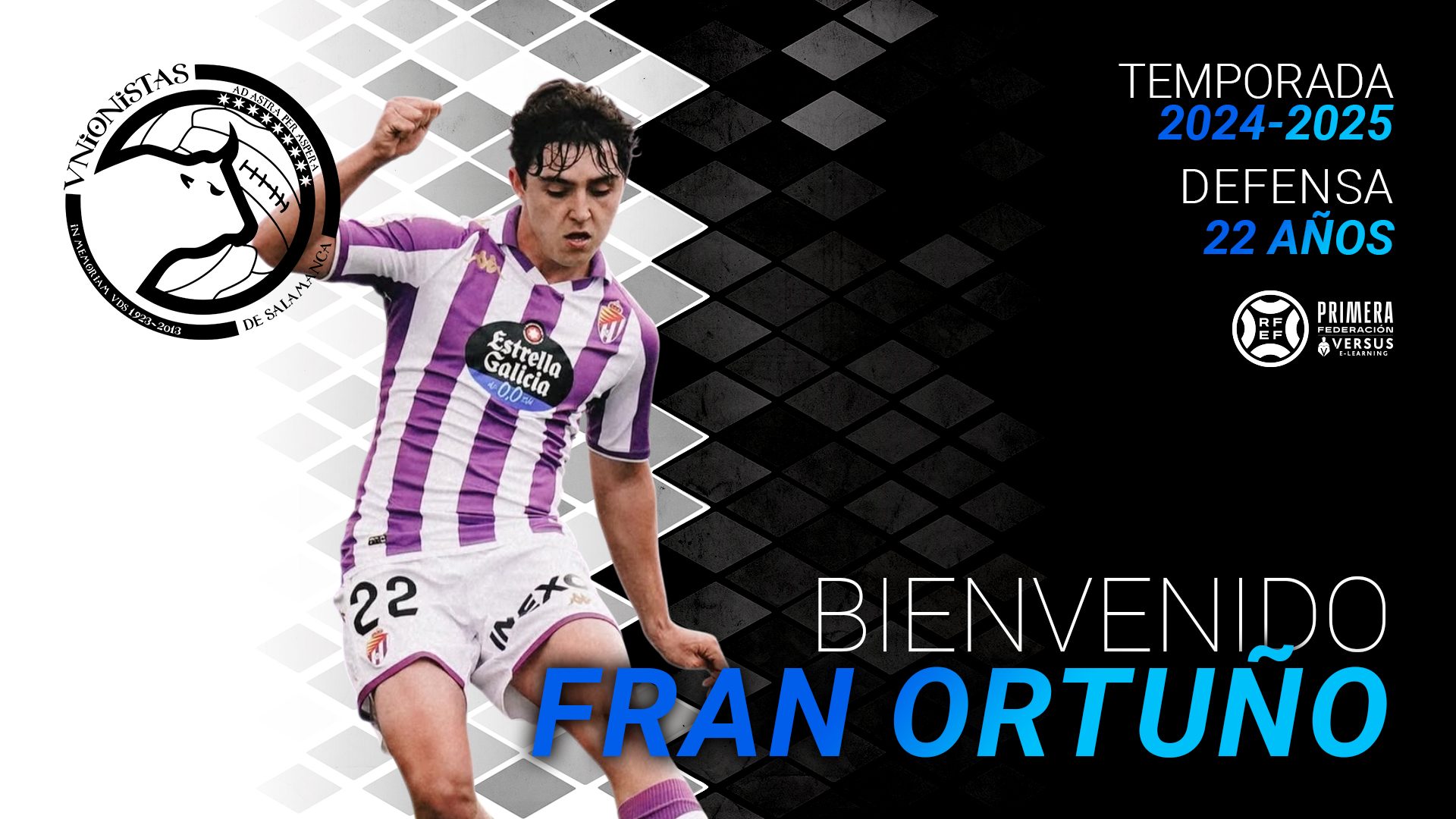 L’annuncio dell’arrivo di Ortuño da parte della sua ultima squadra, l’Unionistas de Salamanca