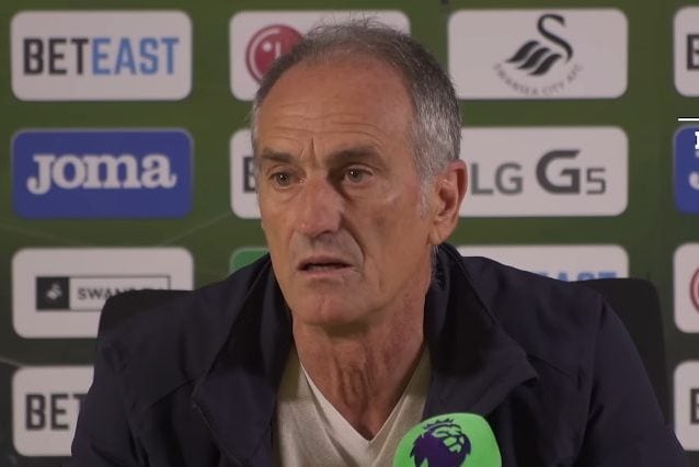 Francesco Guidolin durante una conferenza allo Swansea: è stata la sua ultima squadra, nel 2016