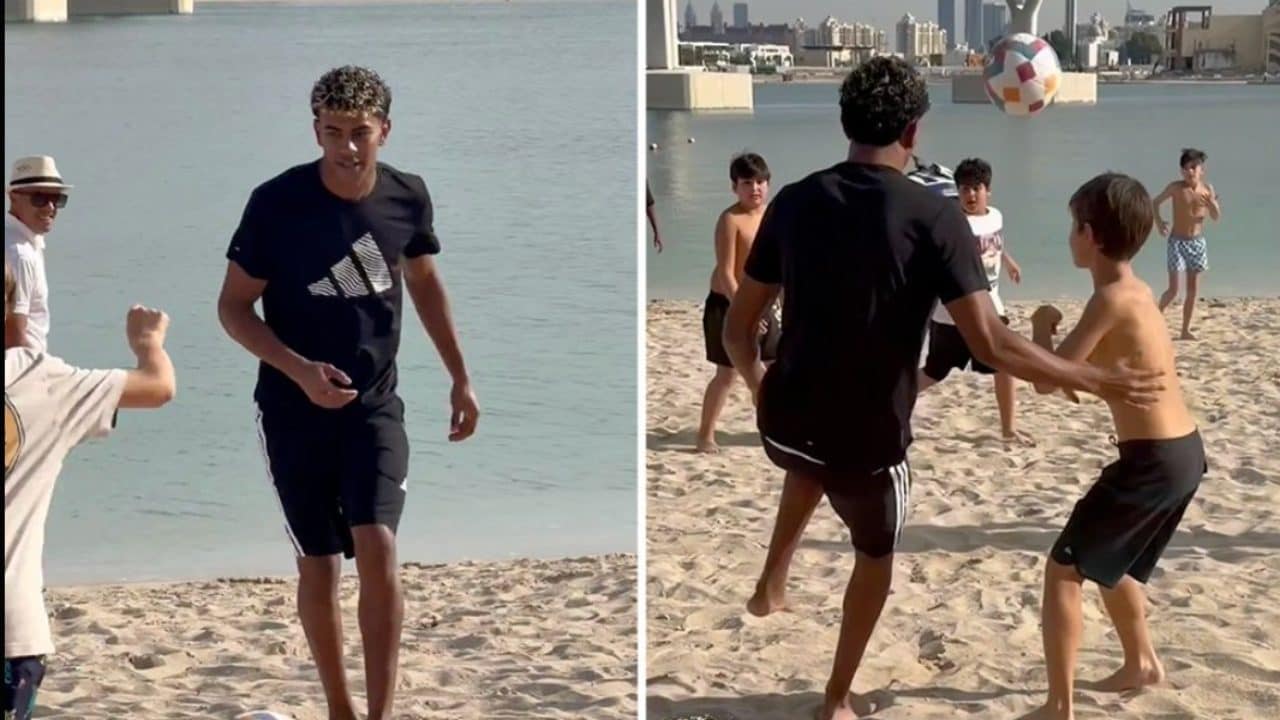 Lamine Yamal gioca in spiaggia con i bambini: freddo marketing o calcio nella sua essenza più pura?