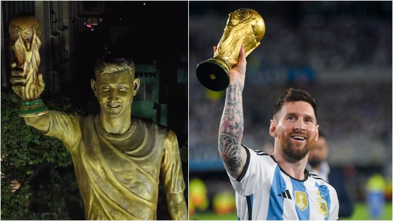 Messi inaugura virtualmente la gigantesca statua costruita per lui in India: non può avvicinarsi