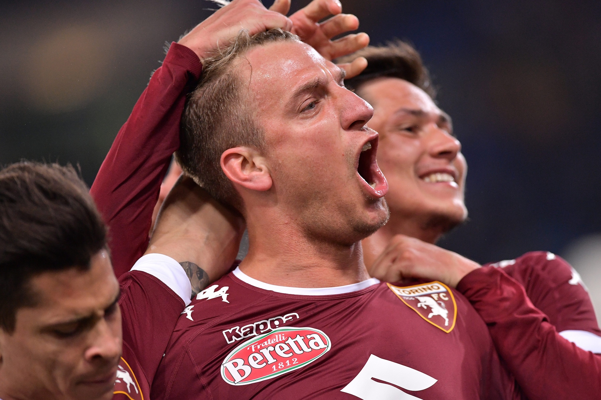 Maxi Lopez esulta dopo un gol segnato in un Lazio–Torino nel 2017