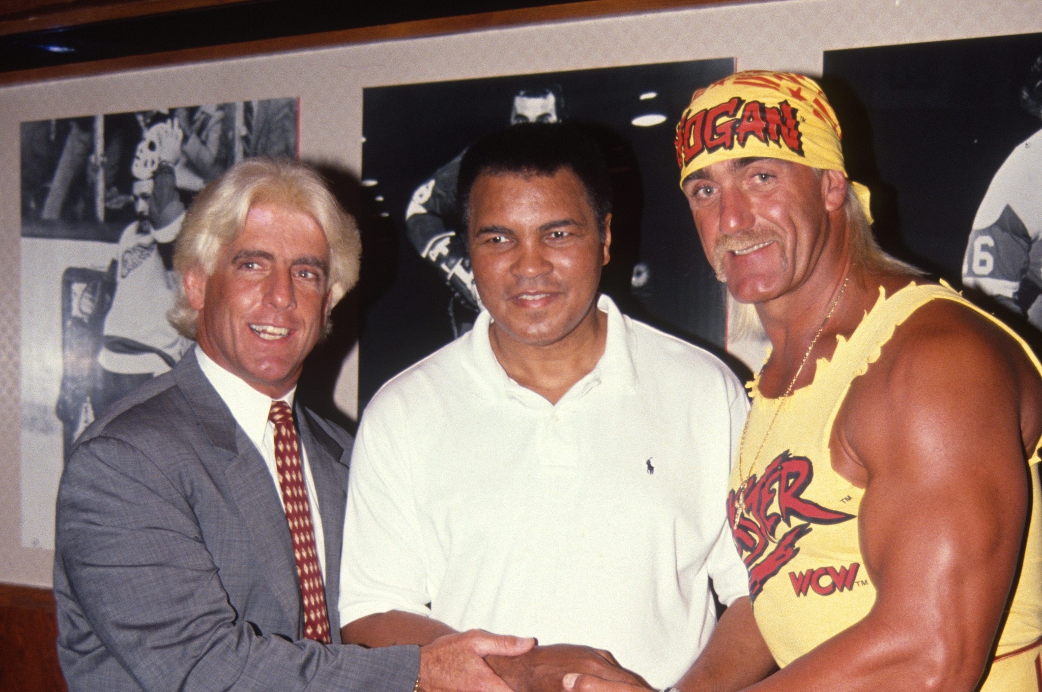 Ric Flair e Hulk Hogan con Muhammad Alì nel 1994