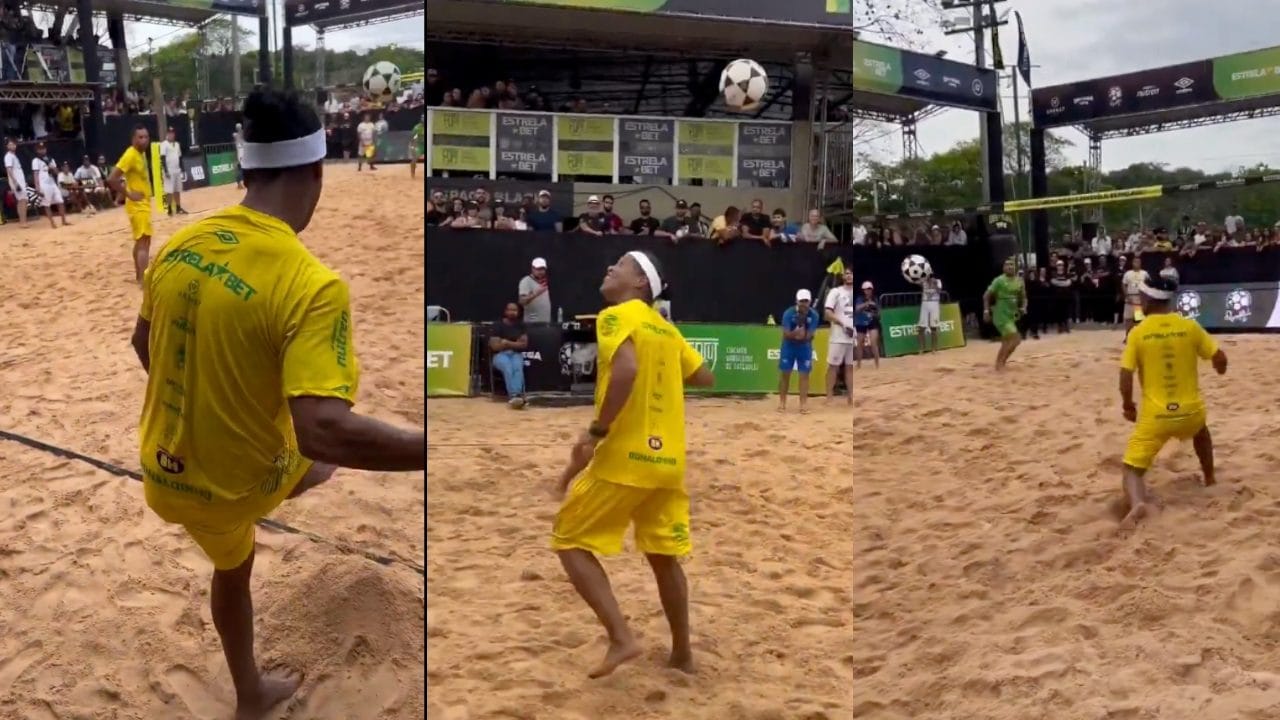 Ronaldinho senza tempo, a 45 anni incanta a footvolley col suo talento: la magia è intatta