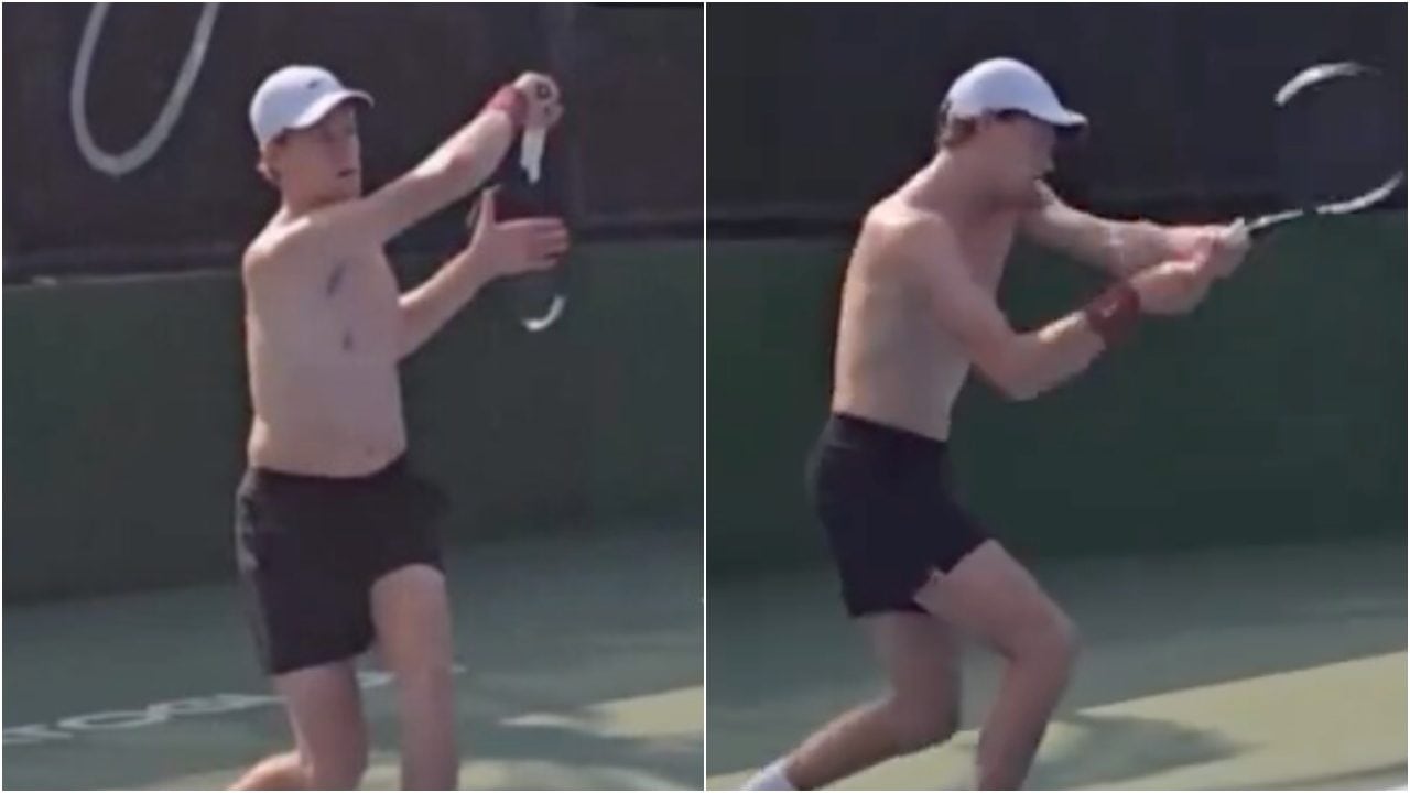 Sinner, video e foto degli allenamenti a Dubai: caldo umido, Simona Halep e partitelle in spiaggia