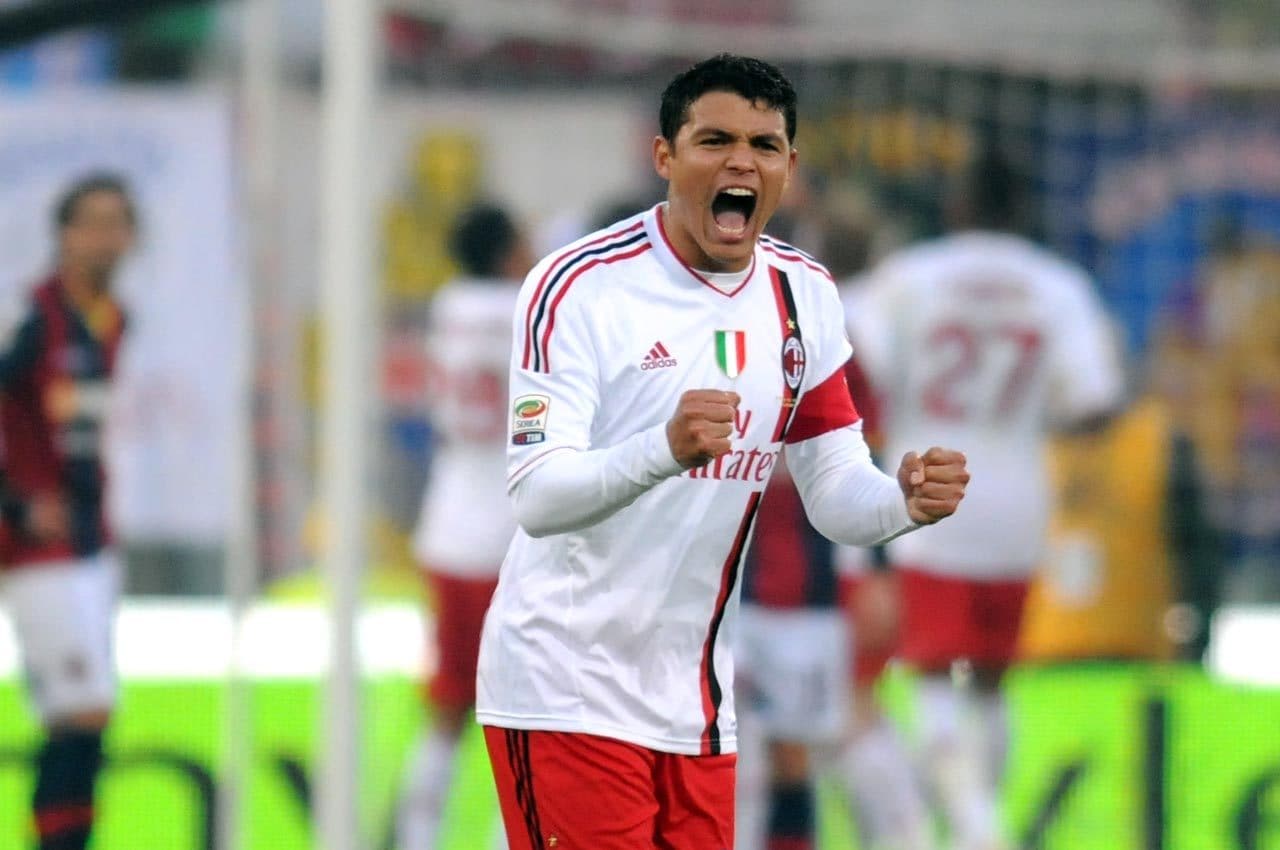 Un giovane Thiago Silva al Milan con cui vinse una Supercoppa e uno Scudetto