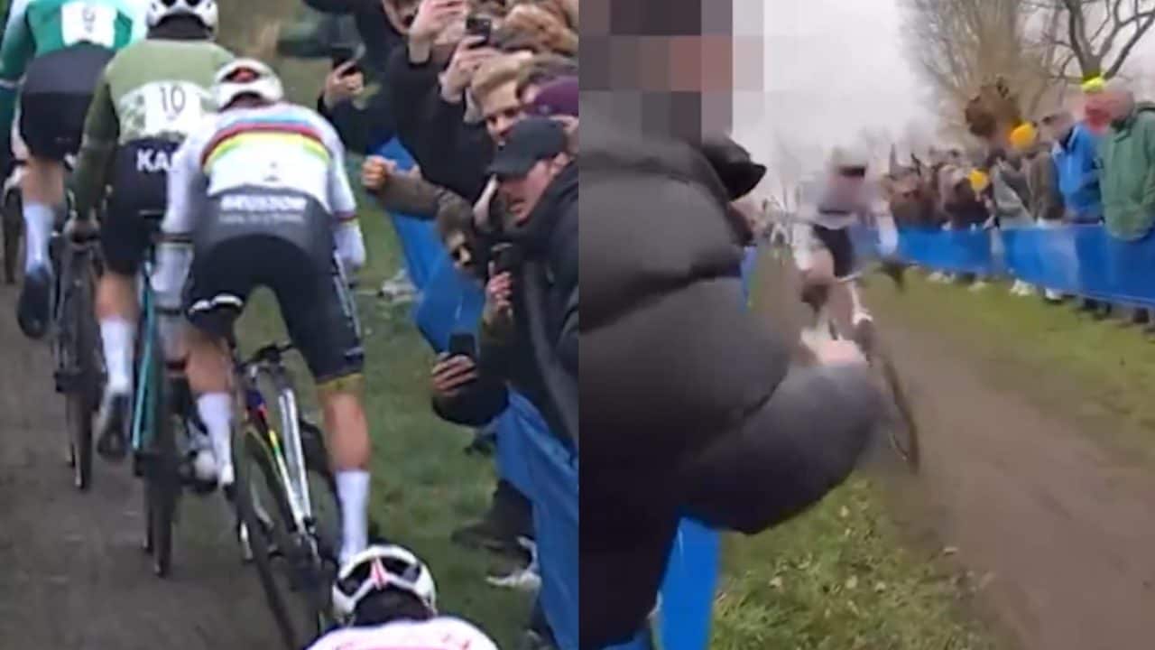 Un tifoso tira un pugno a Van der Poel: nonostante tutto l'olandese domina anche nell'X2O Trofee
