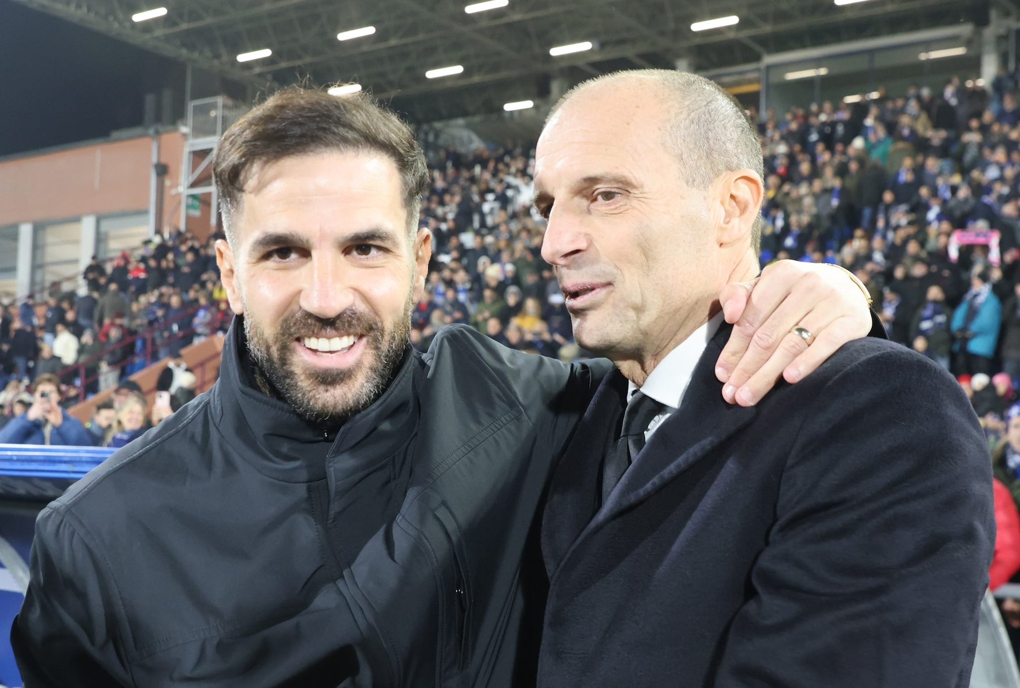 Il saluto tra Allegri e Fabregas