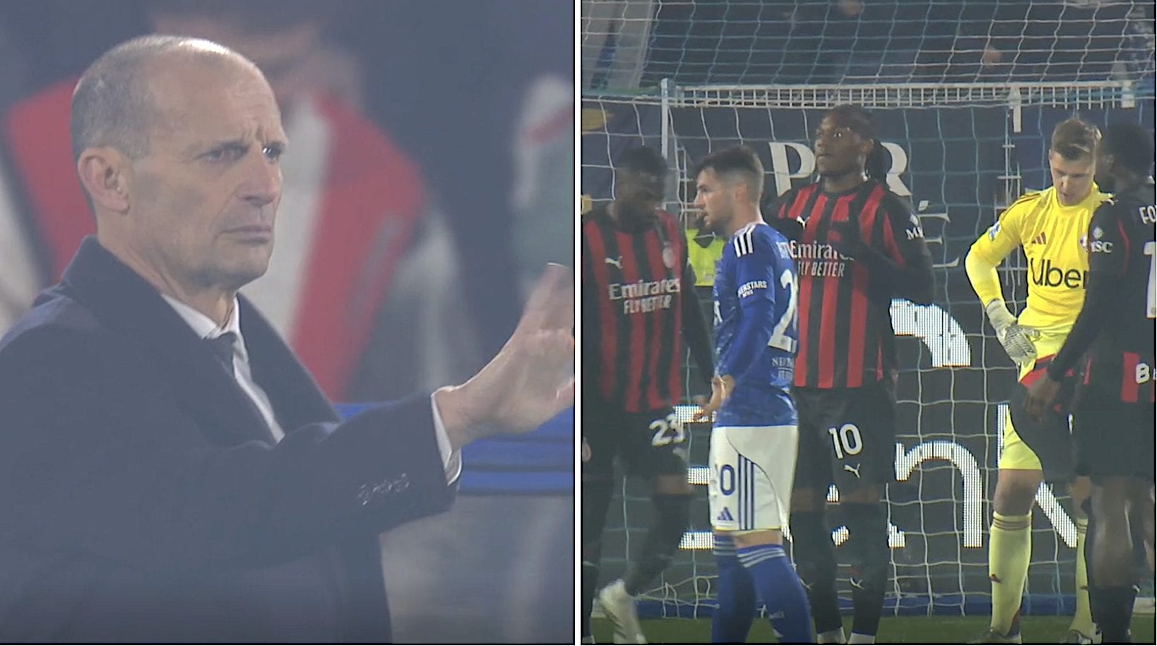 Leao pronto a battere il rigore contro il Como, interviene Allegri e sceglie Nkunku: cosa gli ha detto
