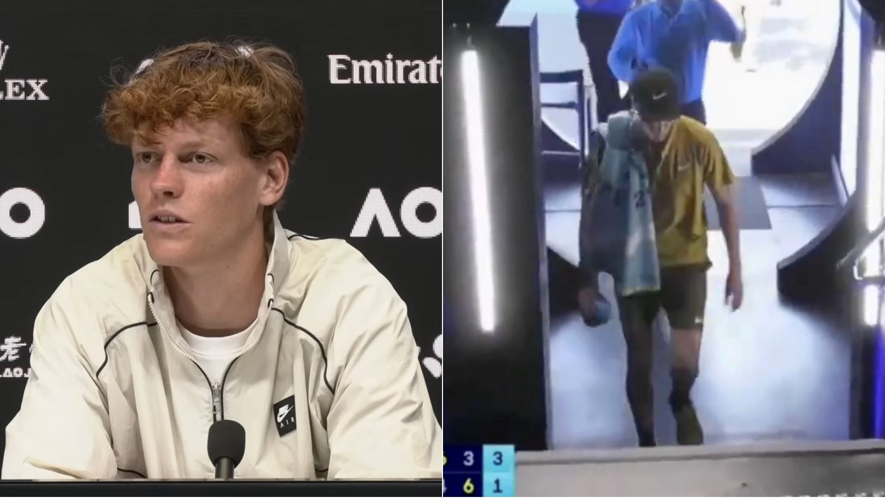 Sinner racconta gli 8 minuti negli spogliatoi prima della svolta: "Ero solo, ha funzionato bene"