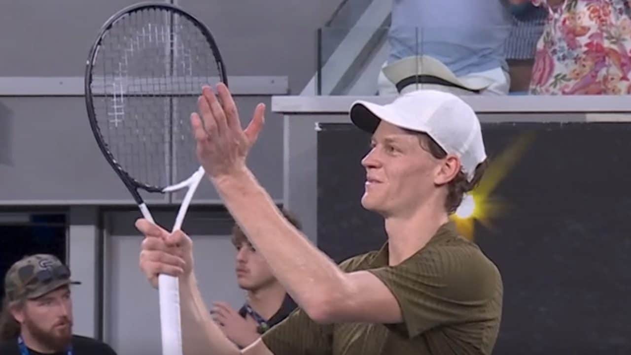 La gioia di Sinner dopo la vittoria su Darderi