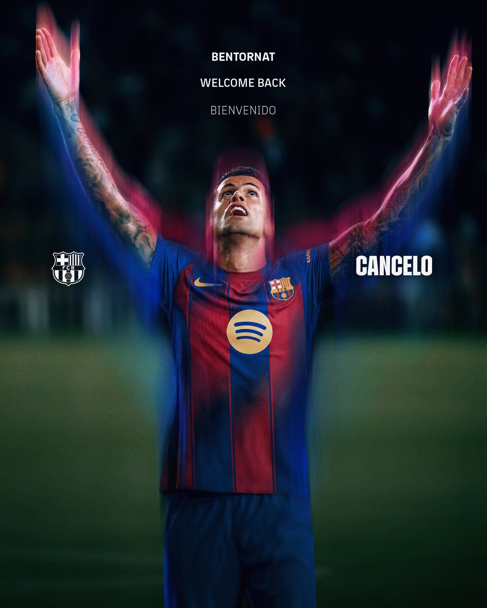 L’annuncio ufficiale di Cancelo che il Barcellona ha poi cancellato dal proprio sito