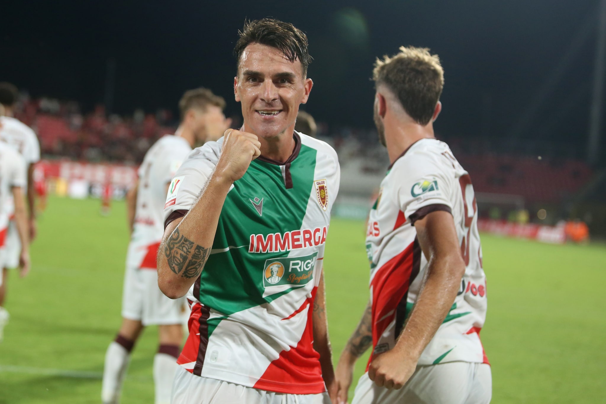 Cigarini con la maglia della Reggiana.