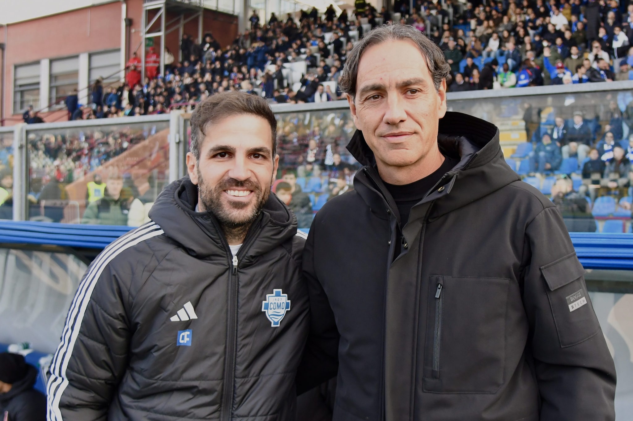 Alessandro Nesta con Cesc Fabregas prima di Como–Monza della scorsa stagione