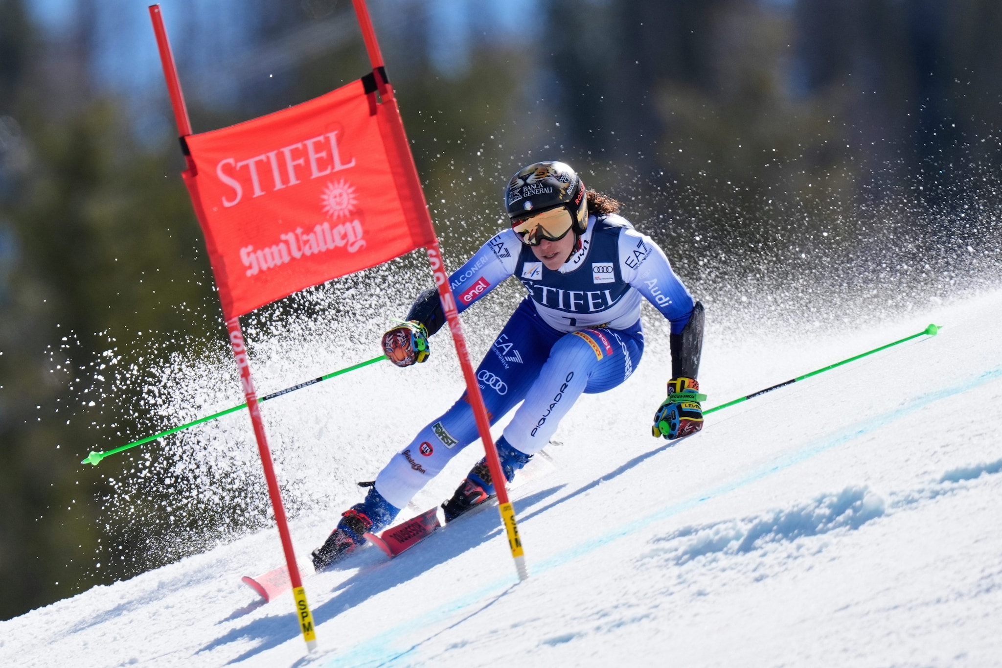 Federica Brignone si è allenata in gigante da sola a dicembre, qua è a Sun Valley a marzo