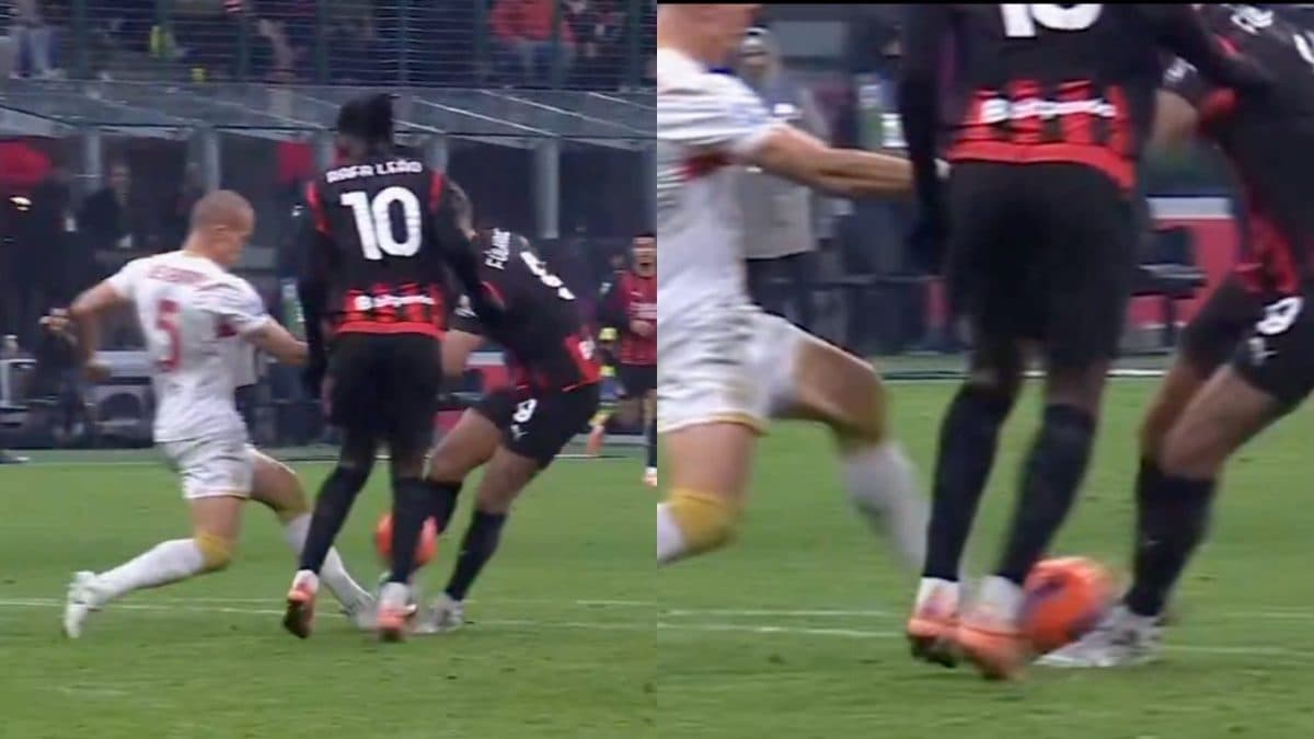 Il contatto Füllkrug–Ostigard in Milan–Genoa.