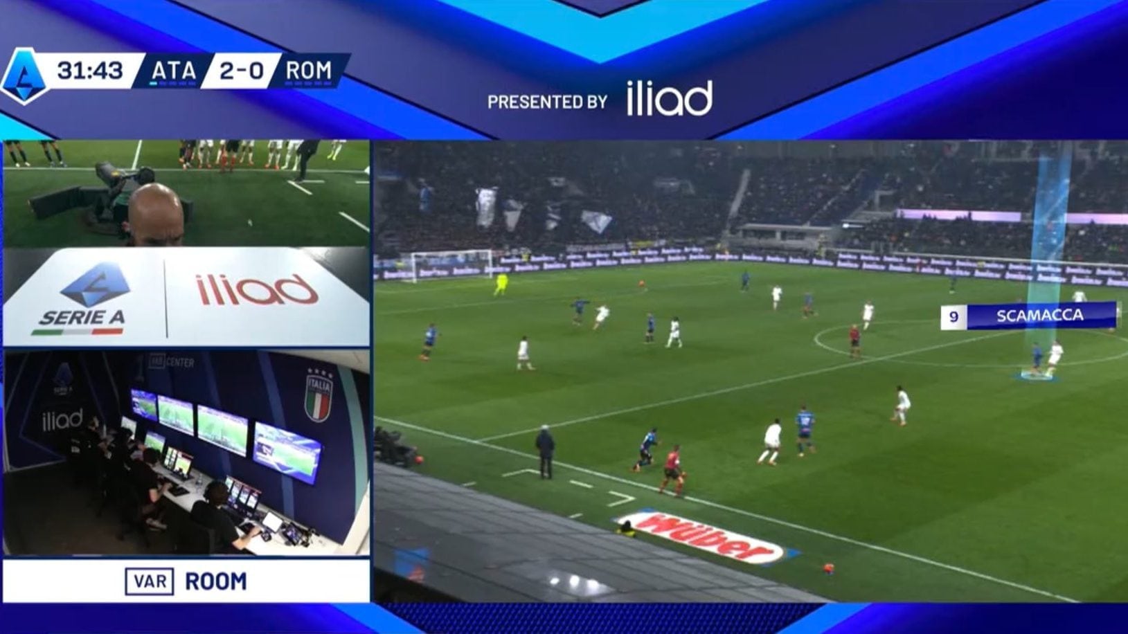 Perché per annullare il gol di Scamacca per fuorigioco in Atalanta-Roma ci sono voluti quasi 10 minuti