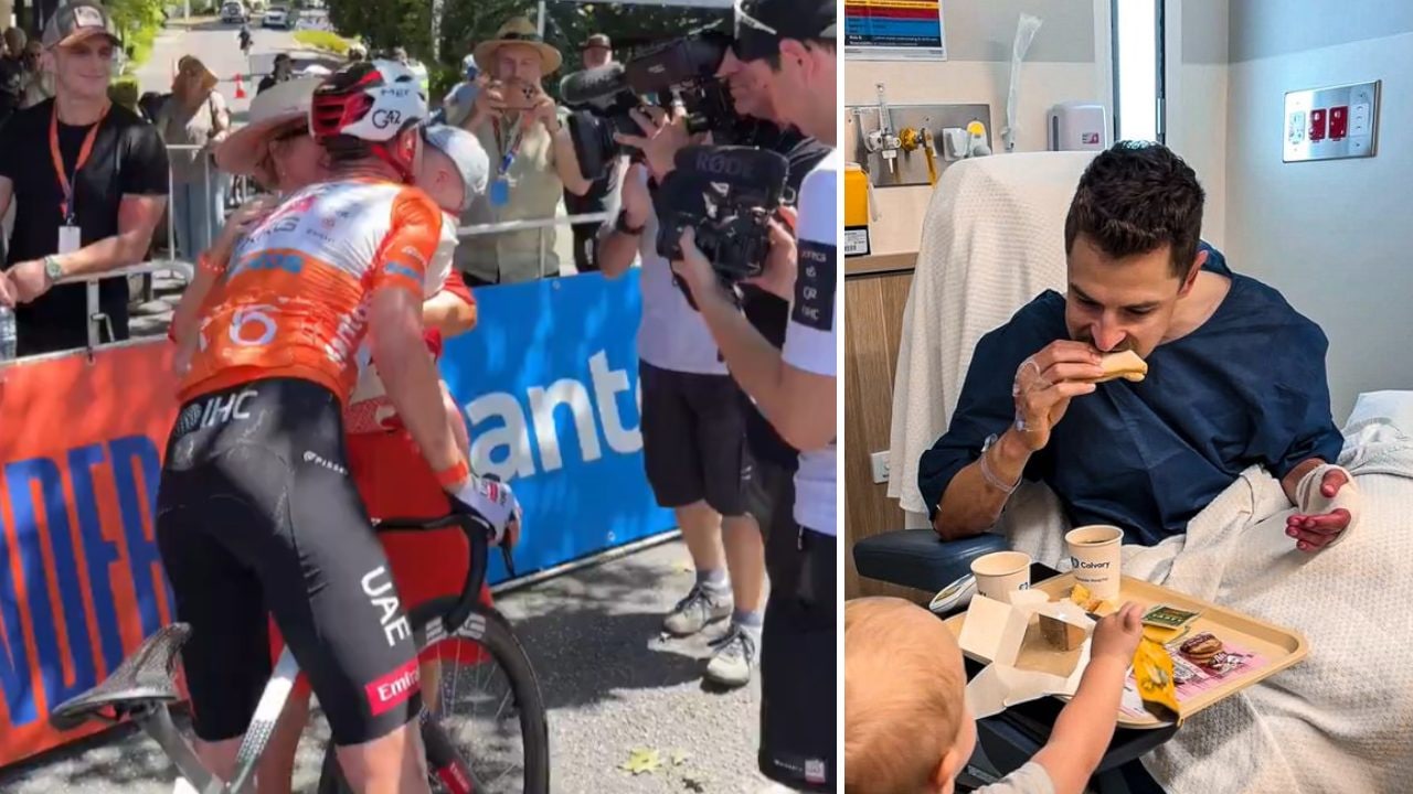 Polso fratturato per Jay Vine dopo il faccia a faccia col canguro: in ospedale imboccato dal figlio