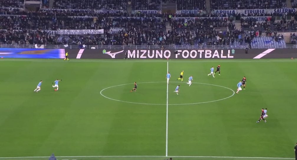 L’azione iniziale della Lazio spiegata da Fabregas dopo la partita.