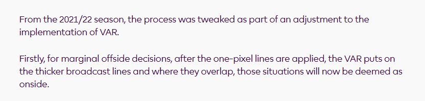 L’applicazione del protocollo VAR relativamente al fuorigioco in Inghilterra, messo nero su bianco dalla Premier League dal 2021/22