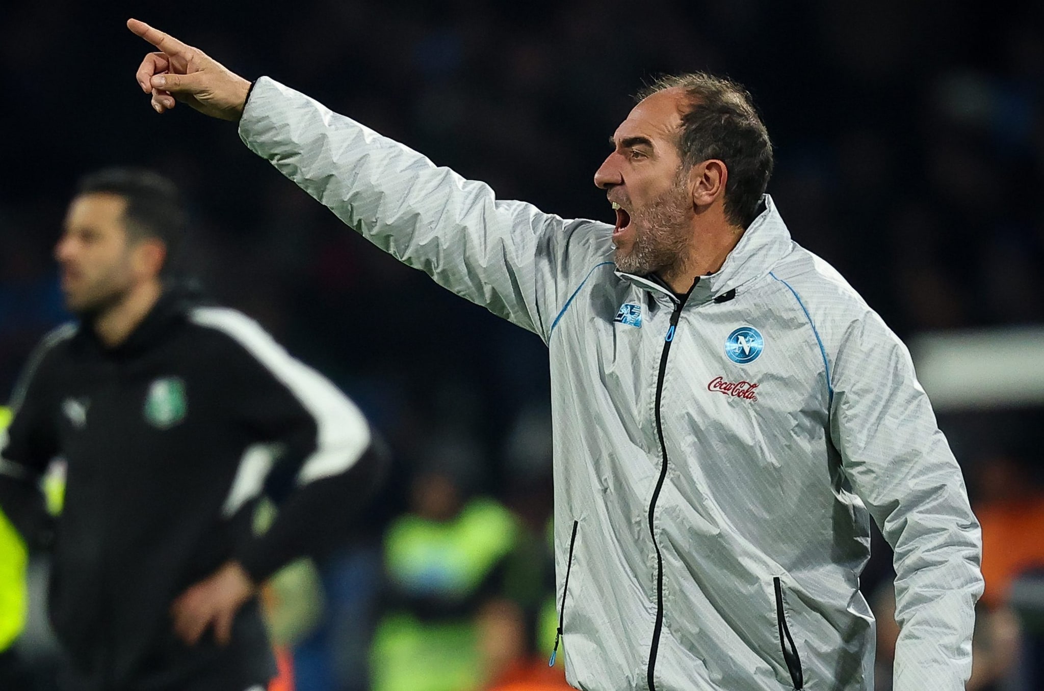 Cristian Stellini durante Napoli–Sassuolo, match vinto dagli azzurri 1–0