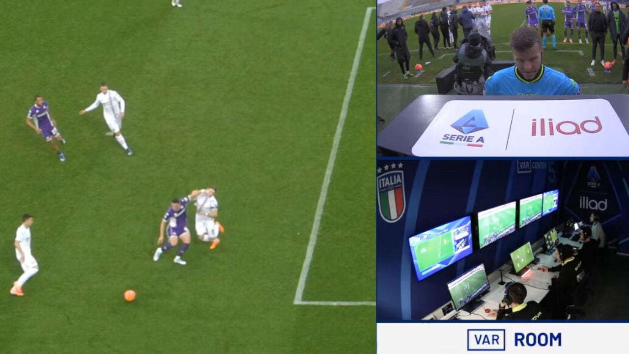 Baschirotto frana su Piccoli, per il VAR non è rigore ma La Penna aveva ragione: "Errore evidente"