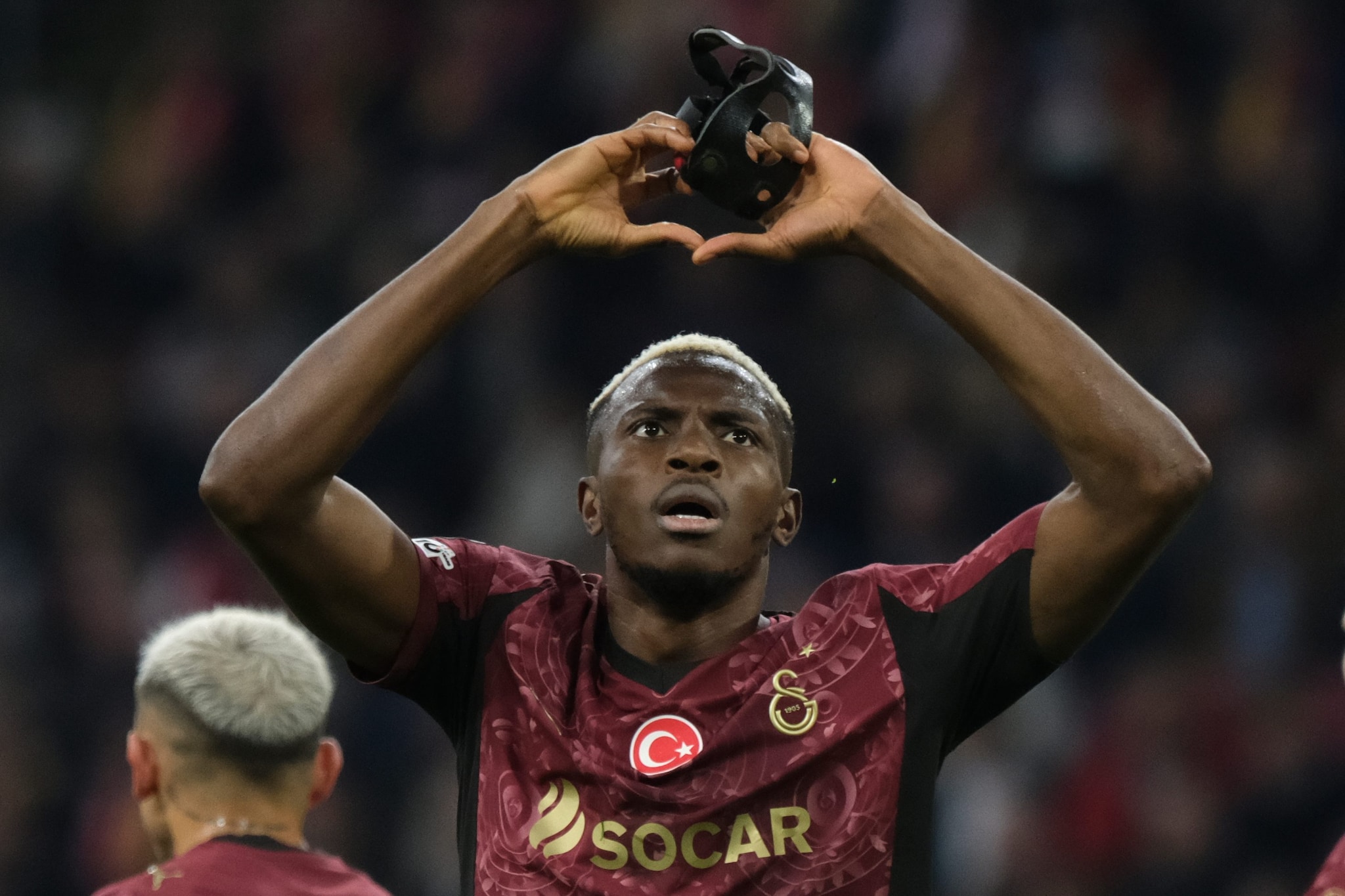 Osimhen durante una partita di Champions con il Galatasaray