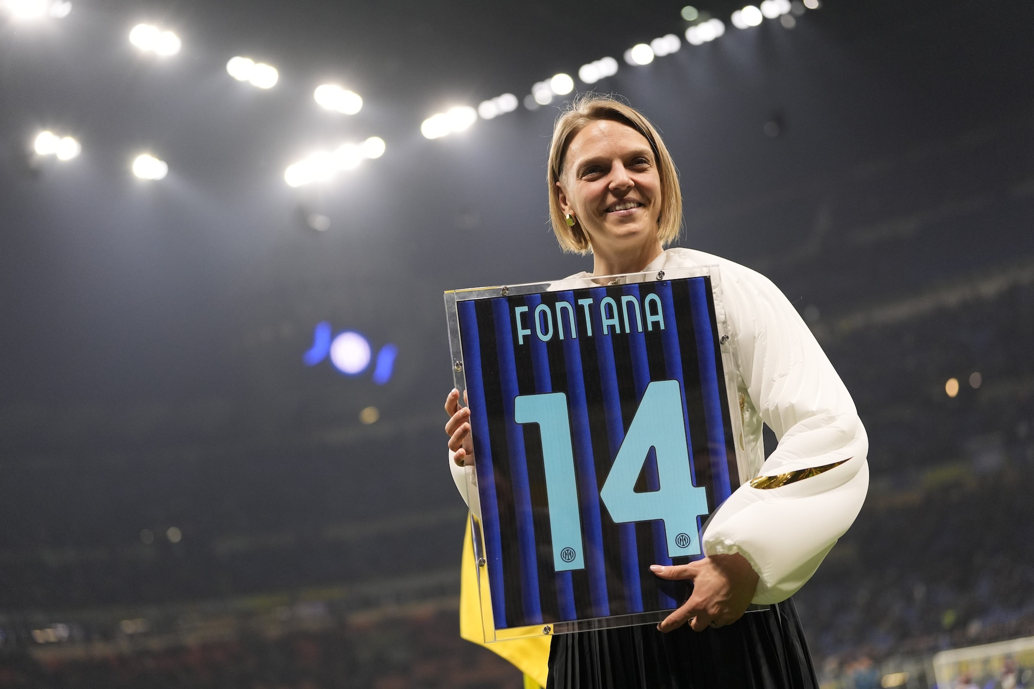 L'Inter celebra Arianna Fontana: col "14" ricorda l'italiana più medagliata di sempre alle Olimpiadi