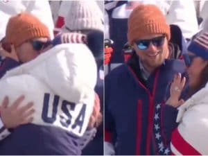 Breezy Johnson sorpresa dalla proposta di matrimonio del fidanzato dopo la caduta in Super G a Cortina