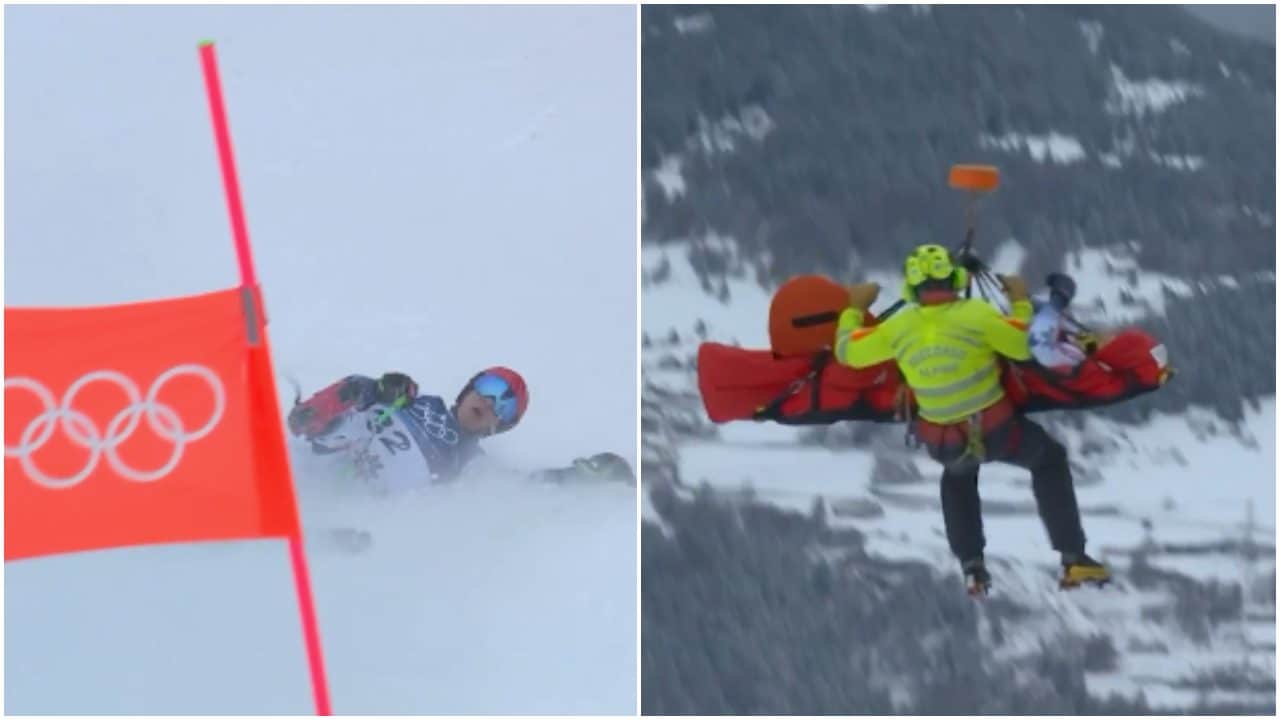 Brutto incidente per Fredrik Moeller durante la prova della discesa olimpica: portato via in elicottero