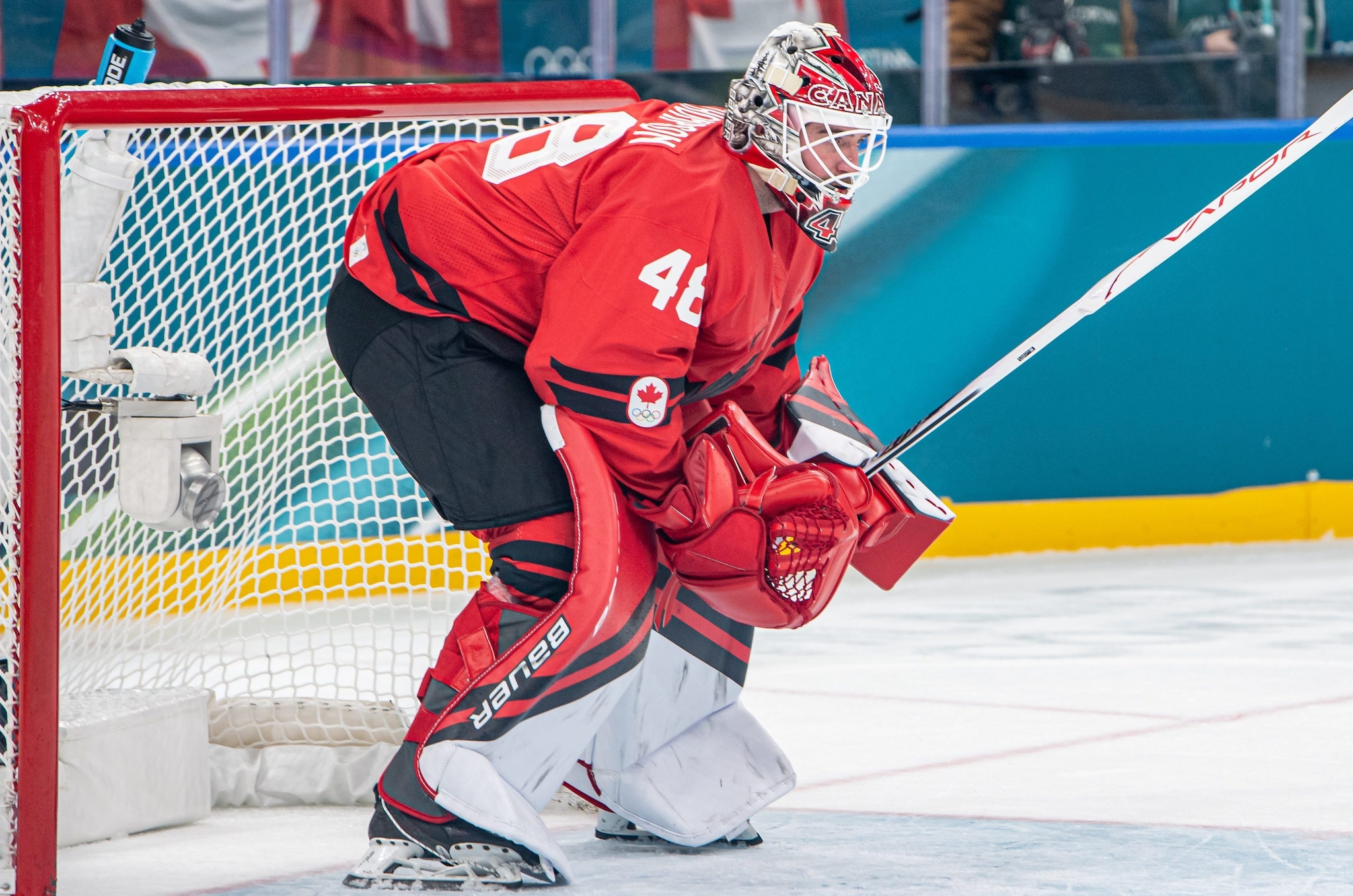 Logan Thompson, portiere del Canada di hockey su ghiaccio alle Olimpiadi 2026