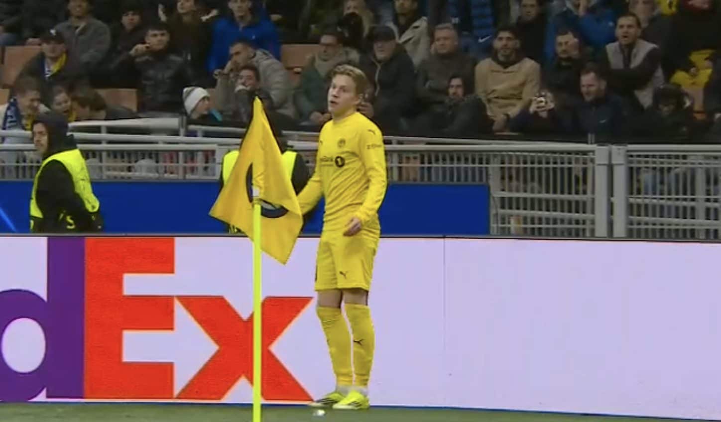 Hauge indispettito dopo il suo gol all’Inter