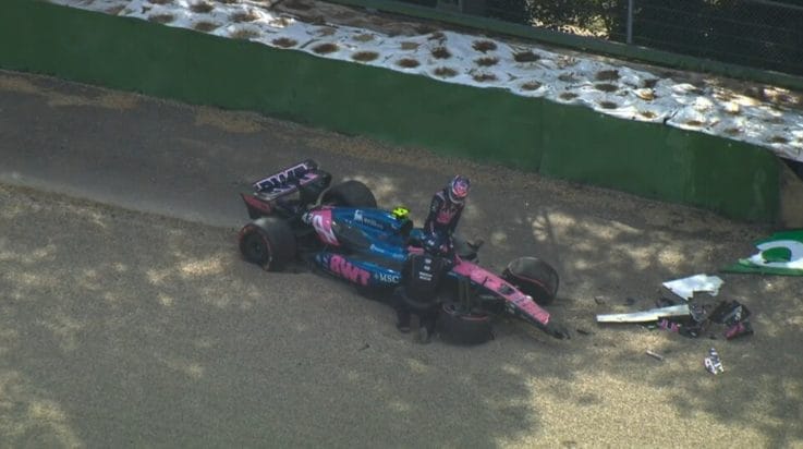 Franco Colapinto si è schiantato subito a Imola all’esordio con l’Alpine lo scorso maggio.