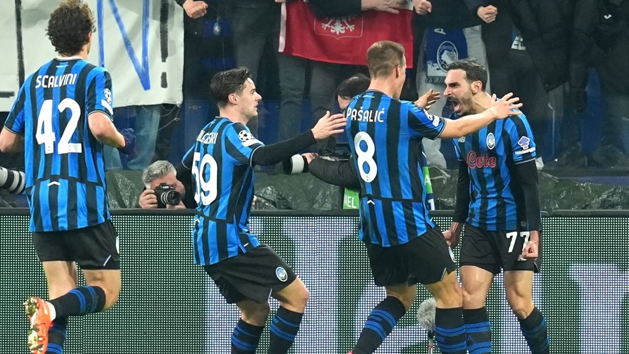 L’esultanza dopo un gol dell’Atalanta contro il BVB.